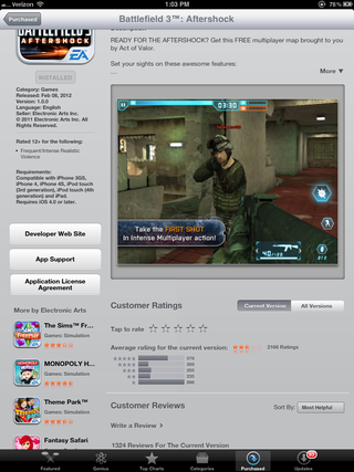Illustration for article titled EA Yanks Busted Battlefield 3 Shooter from App Store